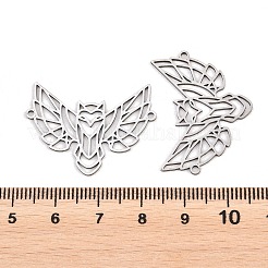 中空201ステンレスペンダント  フクロウのチャーム  ステンレス鋼色  23x31x1mm  穴：1.4~1.5mm&nbsp;STAS-B135-12P