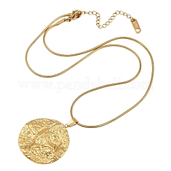 Colliers pendentifs en acier inoxydable texturé avec pièces de monnaie&nbsp;SA-CBA0F84-03G