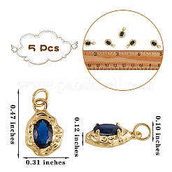 5 ciondoli in ottone con micro pavé di zirconi cubici&nbsp;ZIRC-SZ0002-15B