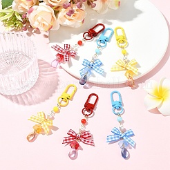 2 шт. пластиковых подвесных украшений в виде банта&nbsp;HJEW-YW00272-01