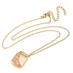 Ожерелья из нержавеющей стали 304 с подвеской в виде горчичного зерна&nbsp;NJEW-Z063-04G-04