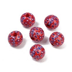 Тема Дня независимости деревянные европейские бусы&nbsp;WOOD-Z005-01