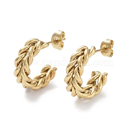 201 круглые серьги-гвоздики из нержавеющей стали EJEW-D084-02G