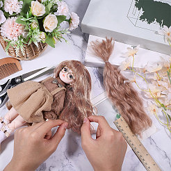 Искусственная шерсть кукольный парик волосы&nbsp;AJEW-WH0609-186E