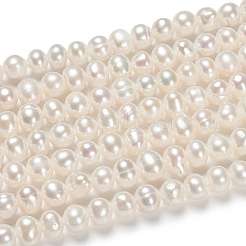 ジャガイモ天然養殖淡水パールビーズ連売り  貝殻色  4~5mm  穴：0.5mm  約75~107個/連  13.3インチ〜15インチ&nbsp;PEAR-E007-4-5mm