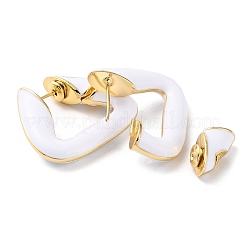 Эмалированная серьга-кольцо в форме трапеции EJEW-B024-01B