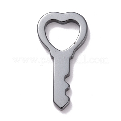 PVD真空メッキ非磁性合成ヘマタイトペンダント  ハート型の鍵  原色  50x25.5x4.5mm  穴：1.2mm&nbsp;G-G856-04B