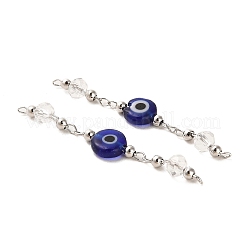 Handgefertigtes Evil-Eye-Bunte Malerei mit handgefertigten Glasperlen-Verbindungsstücken&nbsp;KK-M266-09P-01