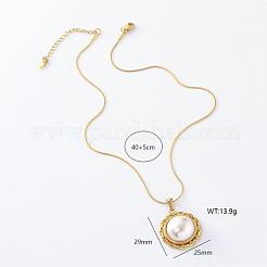 3 шт. европейские ожерелья из нержавеющей стали с имитацией жемчуга и полукруглой подвеской для женщин KD4054