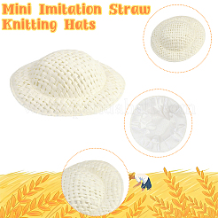 40 mini chapeau de poupée en tissu&nbsp;AJEW-SC0031-34B