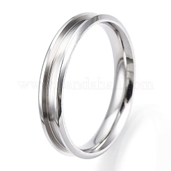 Anello scanalato in acciaio inossidabile 201 per uomo e donna&nbsp;LS-STAS-WH0039-08D-P