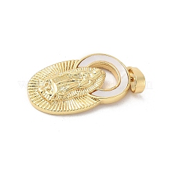 Латунные подвески из натуральной белой ракушки в стиле религии&nbsp;KK-S522-23G-D