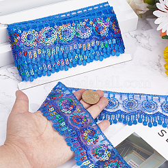 4~4.5 м полиэстерового кружева в этническом стиле с цветными пайетками&nbsp;OCOR-GF0002-39C