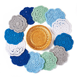 12 шт. 6-х цветные коврики для стола из полиэстера и хлопка ручной работы&nbsp;AJEW-MB0001-08