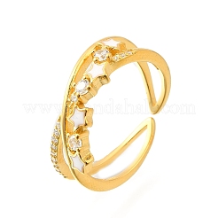 Кольца из стерлингового серебра с кубическим цирконием star 925 для женщин RJEW-S631-01G