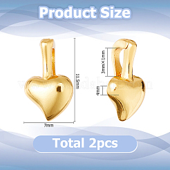 2 шт. 925 подвески в виде сердечек из стерлингового серебра STER-HS0001-06G