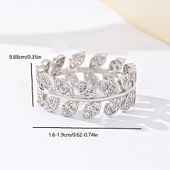 Женские кольца на палец из латуни с микропаве и кубическим цирконием&nbsp;UM5323-5