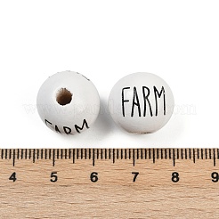 Perles européennes en bois peint&nbsp;WOOD-F017-09A