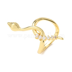 Anillos de dedo de circonita cúbica transparente con micro pavé de latón&nbsp;RJEW-D349-02C-G