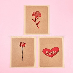 3 набор поздравительных открыток из крафт-бумаги AJEW-FS0001-27C