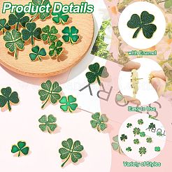 20 pieza de 5 estilos de broches de solapa de esmalte de aleación de trébol del Día de San Patricio para mochilas y ropa&nbsp;JEWB-CJ0003-65