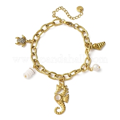 Браслеты с подвесками из нержавеющей стали 304 со стразами BJEW-L708-09G