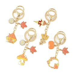 4 шт. 4 стиля брелоков из сплава и эмали ко Дню благодарения&nbsp;KEYC-FS00042-05