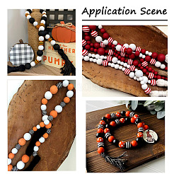 60шт 6 цвета натуральные китайские бусины из вишневого дерева WOOD-CD0001-16