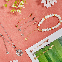 24 шт. двухцветный долговечный удлинитель цепи из латуни с покрытием KK-CN0002-29