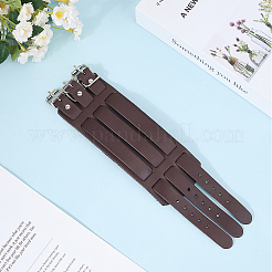 1 шт. модные унисекс панк-рок стиль кожаные широкие браслеты на запястье BJEW-CL0001-03