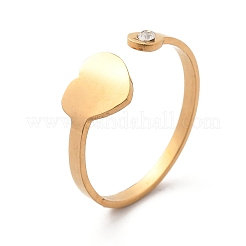 Кольцо-манжета из нержавеющей стали 304 со стразами для женщин&nbsp;LS-RJEW-F169-01G-06