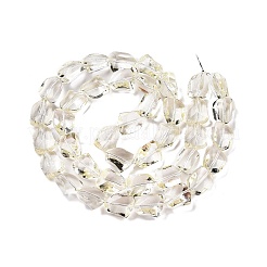 電気メッキガラスビーズセット  多面カット  石  淡黄色  15.5~16x12x9mm  穴：1.4mm  約39~40個/連  22.99~24.65インチ（58.4~62.6cm）&nbsp;EGLA-N012-05E