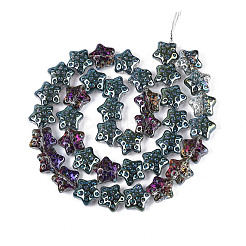 Chapelets de perles en verre transparent électrolytique&nbsp;EGLA-N020-02F