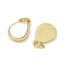 Подвески в виде чайных капель из натуральной белой ракушки&nbsp;KK-F926-07G