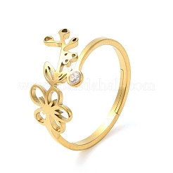 304 Edelstahl mit verstellbaren Ringen aus Zirkonia&nbsp;RJEW-K245-48G-G