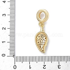 Латунные подвески с микропаве из прозрачных кубических цирконий в виде морских животных в европейском стиле&nbsp;KK-Z143-02G-03