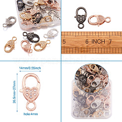 Застежки из сплава со стразами в виде когтей омара KK-KS0001-11