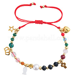Pulseras de acero inoxidable 304 con dijes de concha y chakras&nbsp;RE0634-1