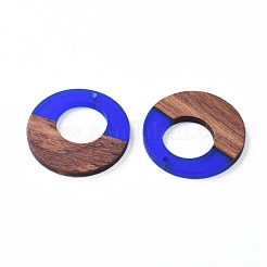 Bague résine & pendentifs bois de noyer&nbsp;RESI-X0001-26