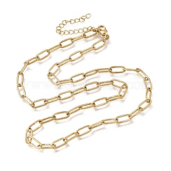 Collane a catena testurizzata a graffetta in acciaio inossidabile 304 da 4 mm per uomo e donna&nbsp;SA-CBAB767-10G