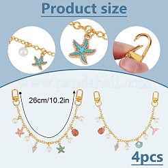 4 шт. 2 стиля тема океана железный кабель цепи сумка декоративные цепи EJEW-DR00192