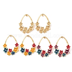 Серьги-гвоздики из нержавеющей стали 304 с эмалью&nbsp;EJEW-K321-02G