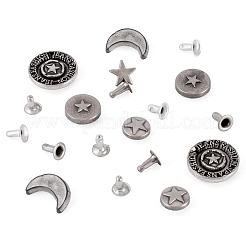 50 Stück 5 Stile Legierung Fluss Ohrstecker&nbsp;FIND-TA0009-59