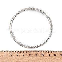 女性用304ステンレススチールバングルセット5個  ステンレス鋼色  1~2.2mm  内径：2-1/2インチ（6.45~6.5cm）&nbsp;LS-BJEW-S162-01B-P