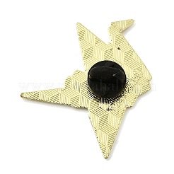 Broches en alliage émaillé représentant une grue en papier et une rose&nbsp;JEWB-F043-02A