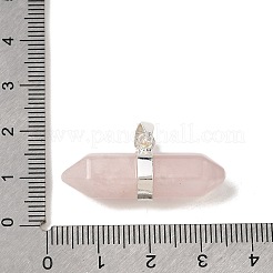 Двойные заостренные подвески из натурального розового кварца&nbsp;G-NH0001-15P-07