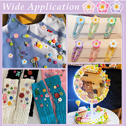 105 Stück 7 Farben Plumeria Blume undurchsichtige Harz Cabochons&nbsp;CRES-UN0001-04