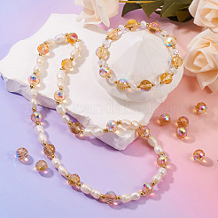 2 нить прозрачных гальванических стеклянных бусин&nbsp;EGLA-TA0001-77