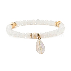 Set di bracciali elastici in giada mashan naturale ed ematite sintetica con perline rotonde&nbsp;BJEW-JB07505