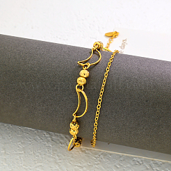 Винтажные пляжные латунные браслеты на лодыжку с двумя слоями цепочки в форме луны для женщин&nbsp;ZY2637